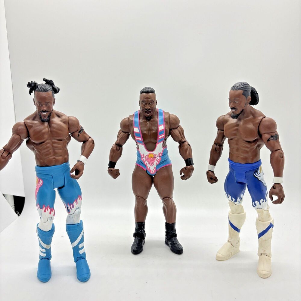 WWE Mattel Action Figure Lot (3) The New Day Big E Kofi Kingston Xavier Woods